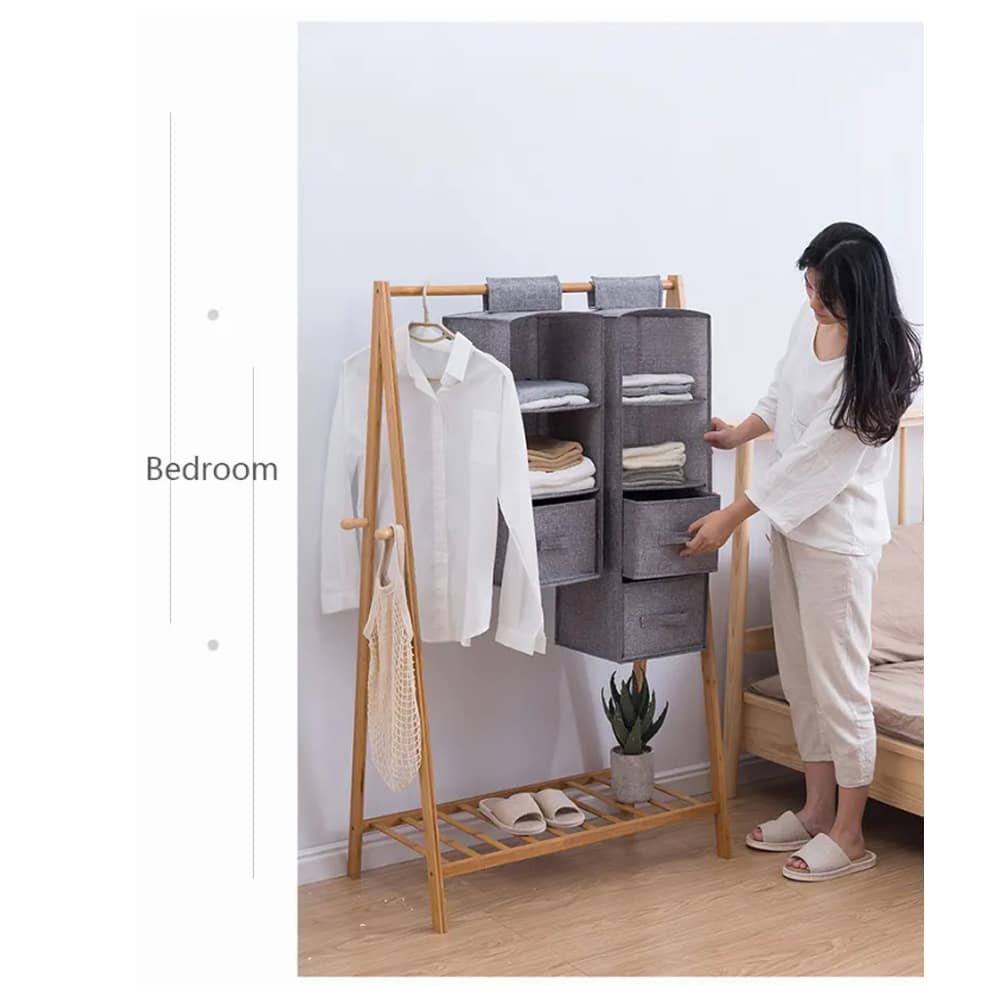 Hængeopbevaring i Stof 3 stk. - 6 dele -