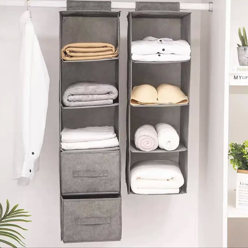 Hængeopbevaring i Stof 3 stk. - 6 dele -