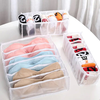 Opbevaringsboks/undertøjsskuffe arrangør - sæt med 3 stk. - foldbar -