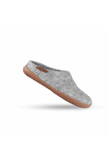 Uldtøfler (100% ren uld) - Model Grå m/Gummisål - Dansk Design fra SHUS