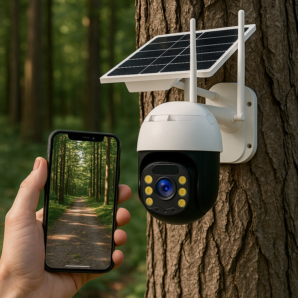 Trådløst Overvågningskamera - solcelledrevet - 2K full HD