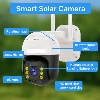 Trådløst Overvågningskamera - solcelledrevet - 2K full HD