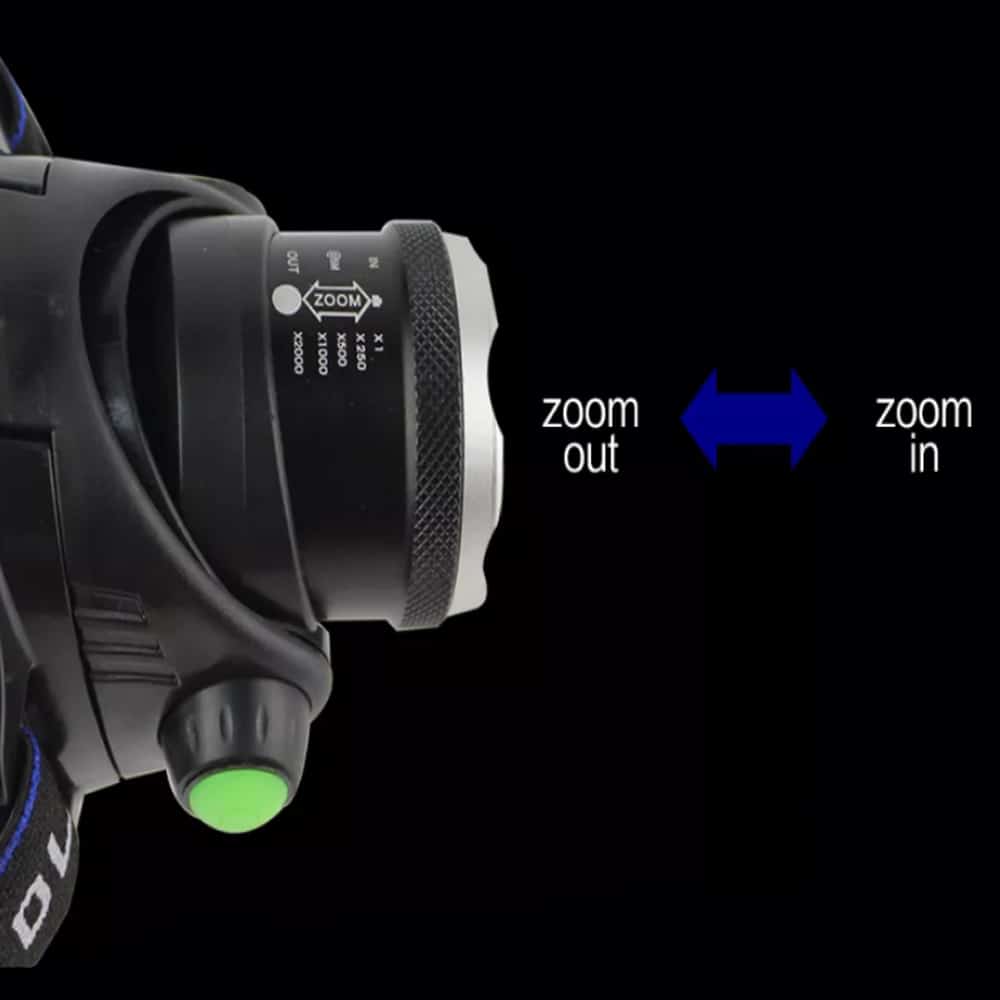 Pandelampe 1800 lumen m/justerbar fokus & zoom