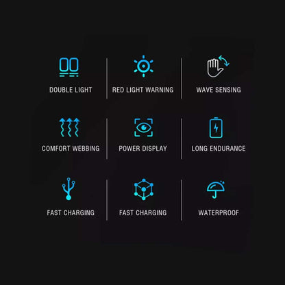 Pandelampe (genopladelig) 3-i-1 COB LED vandafvisende m/bevægelsessensor