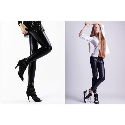 Flotte leggings i shiny læderlook (fås i 7 farver)