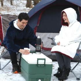 Hyggeplaid med ærmer, hætte & lomme - 200 x 150 cm