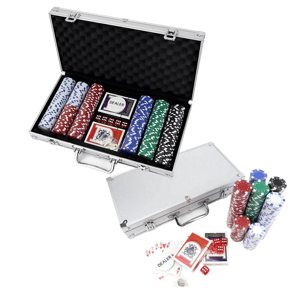 Pokkersæt i kuffert med 300 chips