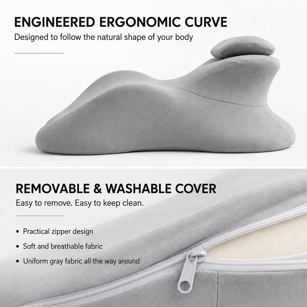 Ergonomisk Memory Foam positionspude med Aftagelig Nakkepude
