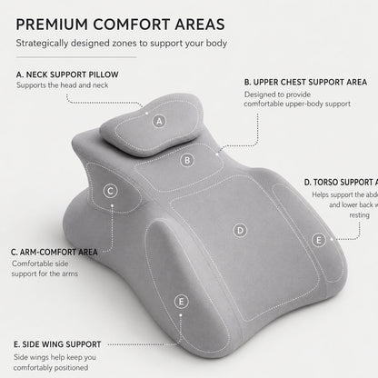 Ergonomisk Memory Foam positionspude med Aftagelig Nakkepude
