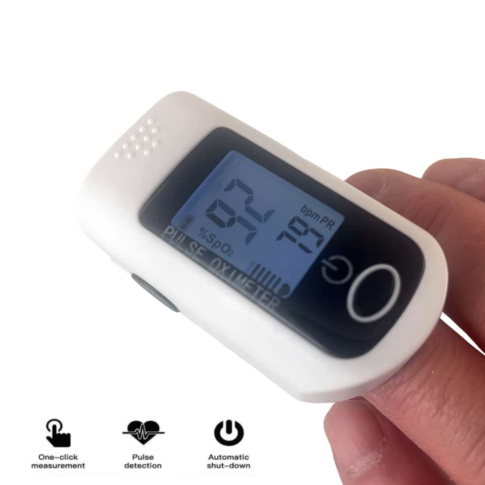 Puls og iltmåler til fingeren (pulsoximeter)