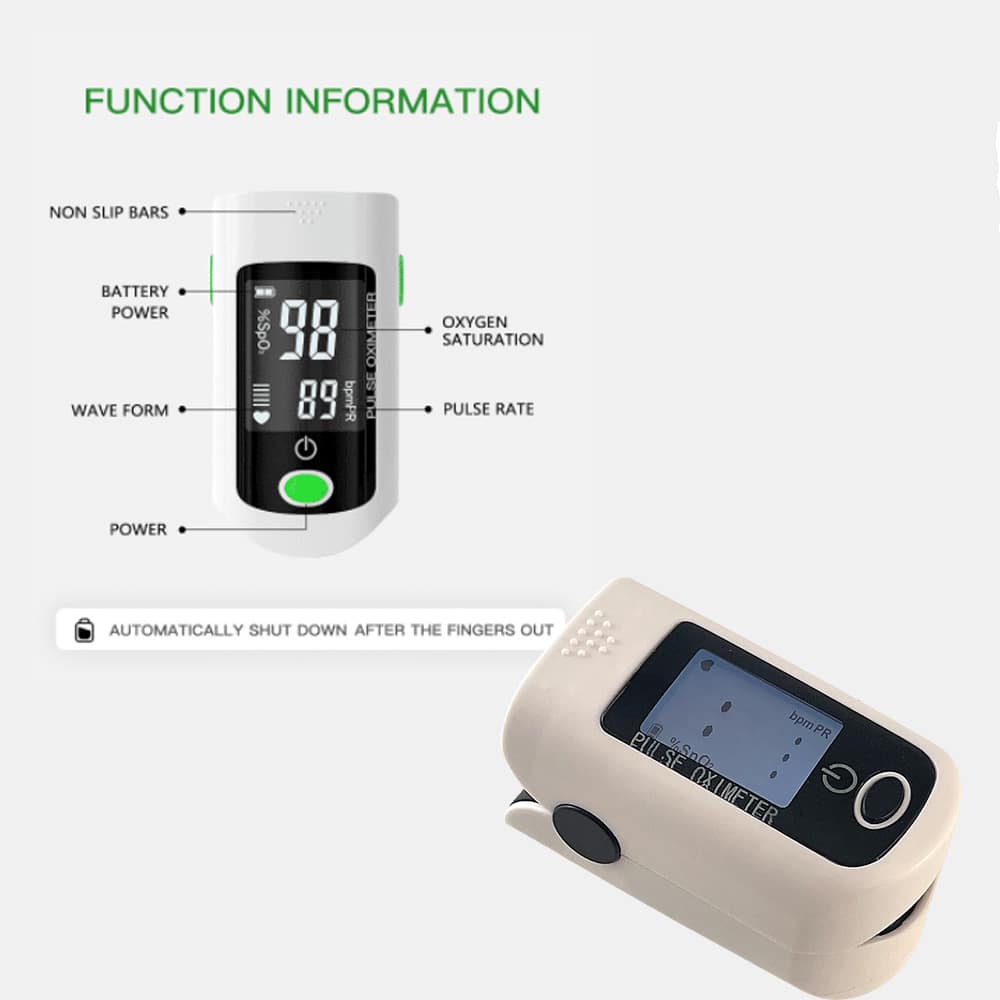 Puls og iltmåler til fingeren (pulsoximeter)