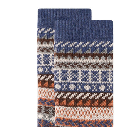 Strikkede uldsokker - 2 par - flotte farver og mønstre