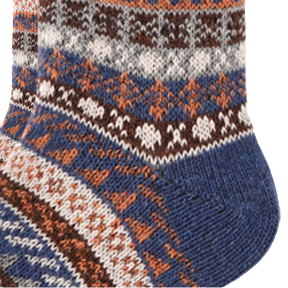 Strikkede uldsokker - 2 par - flotte farver og mønstre