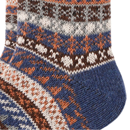 Strikkede uldsokker - 2 par - flotte farver og mønstre