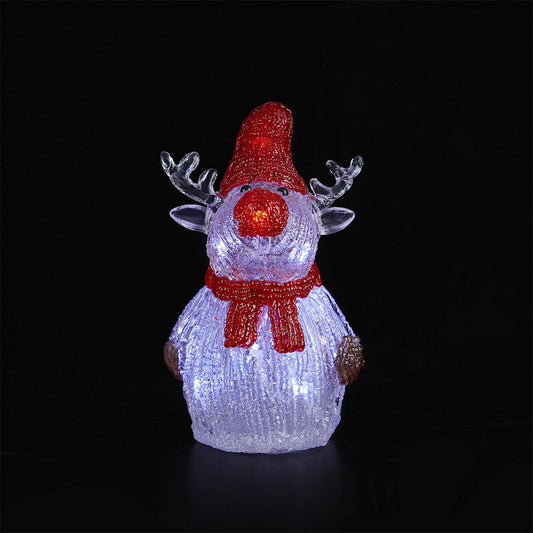 Rensdyr Akryl - højde 21 cm med LED-Lys