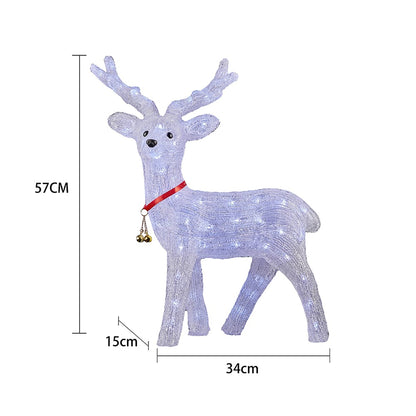 Rensdyr Akryl - højde 57 cm med LED-Lys