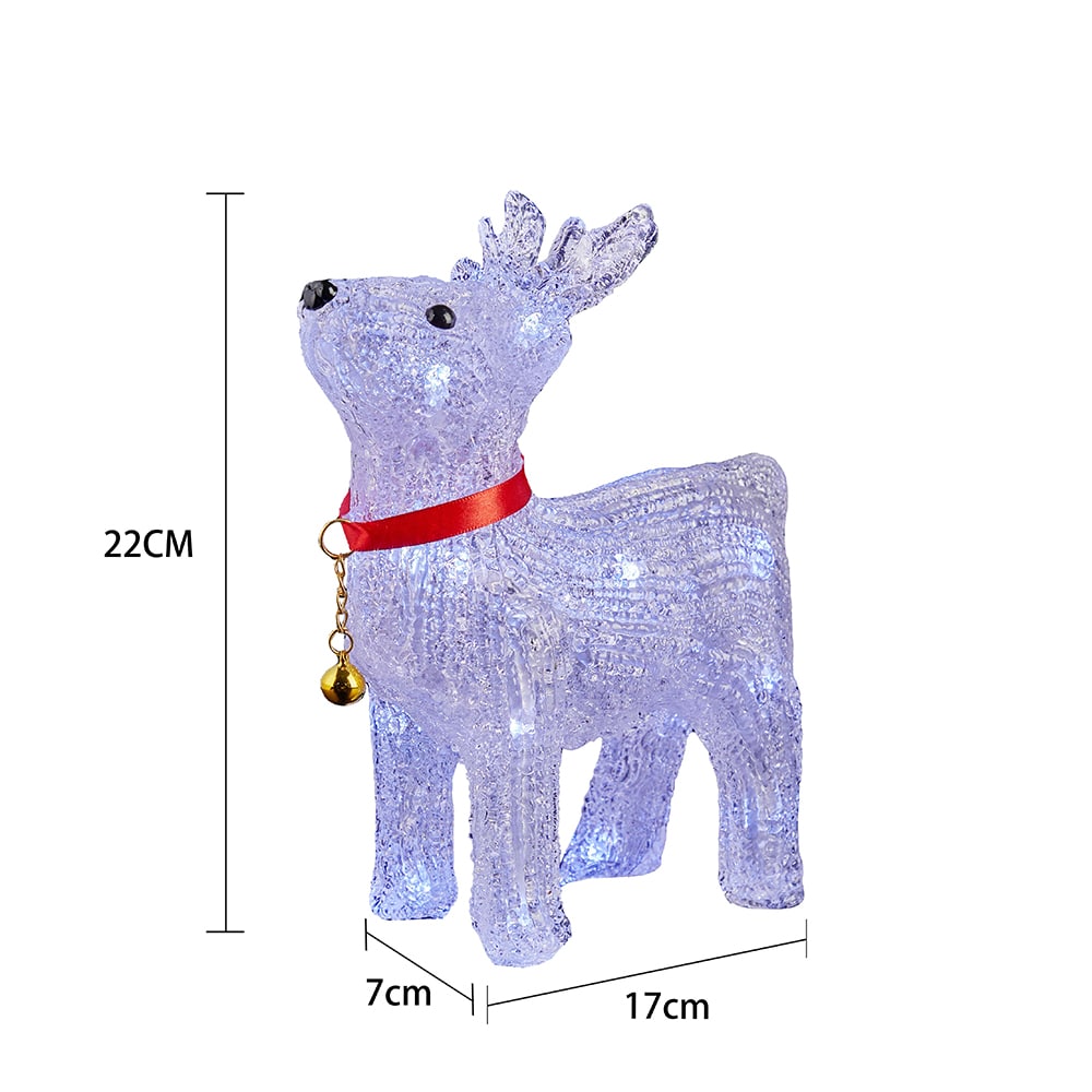Rensdyr Akryl - højde 22 cm med LED-Lys