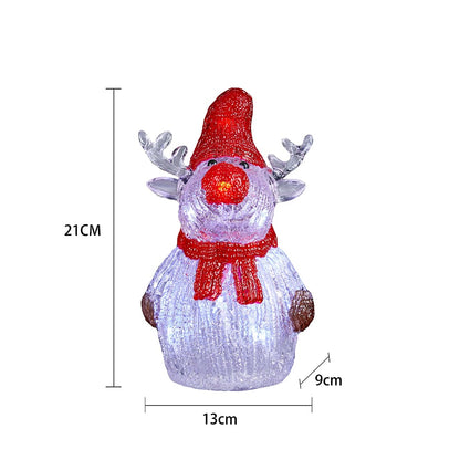 Rensdyr Akryl - højde 21 cm med LED-Lys