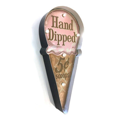 Retro Skilt HAND DRIPPED med lys