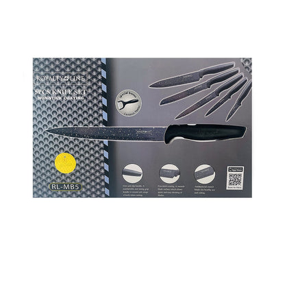 Knivsæt (5 dele + skræller) Royalty Line m/marmorbelægning