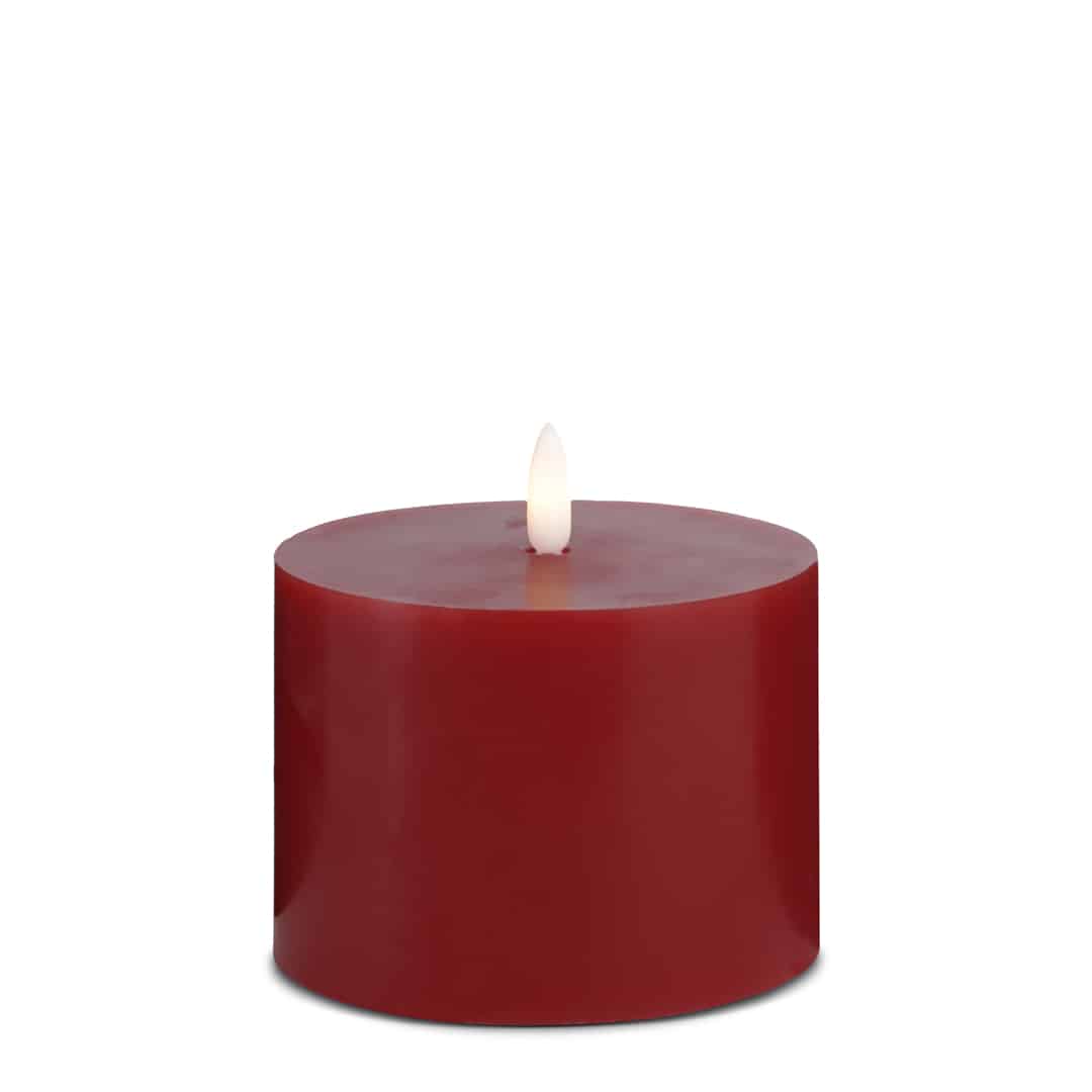 LED Stearinlys - 1 stk. - ø10 x 10 cm - m/3D flamme - (flere farver)