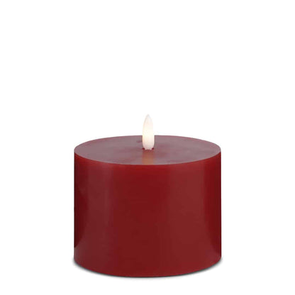 LED Stearinlys - 1 stk. - ø10 x 10 cm - m/3D flamme - (flere farver)