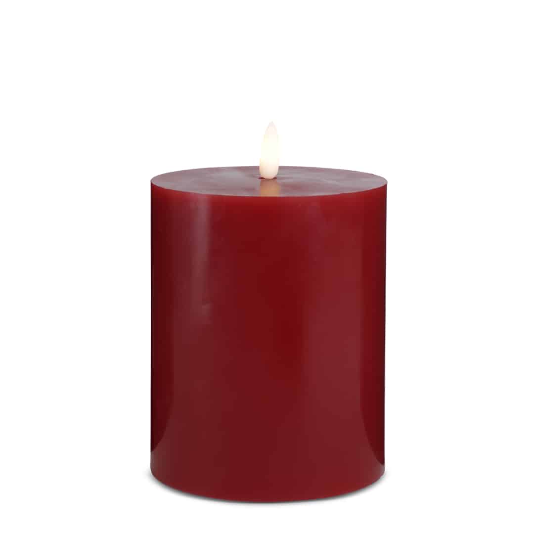 LED Stearinlys - 1 stk. - ø10 x 15 cm - m/3D flamme - (flere farver)