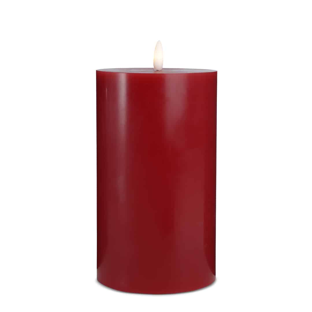 LED Stearinlys - 1 stk. - ø10 x 20 cm - m/3D flamme - (flere farver)