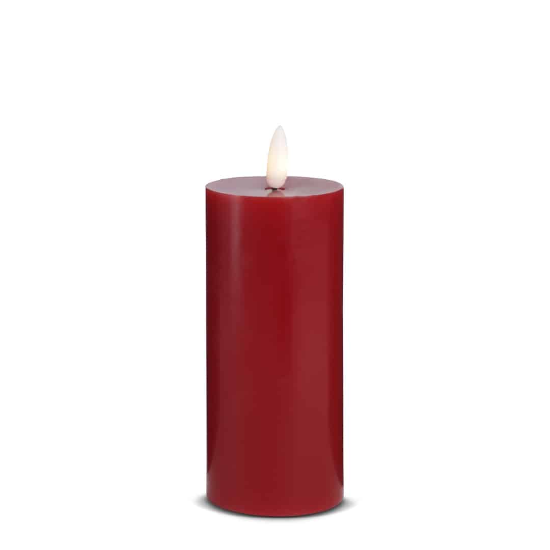 LED Stearinlys -1 stk. - ø5,5 x 15 cm - m/3D flamme - (flere farver)