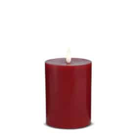 LED Stearinlys - 1 stk. - ø7,5 x 12,5 cm - m/3D flamme - (flere farver)