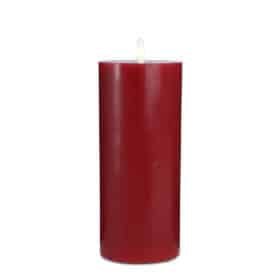 LED Stearinlys -1 stk. - ø7,5 x 20 cm - m/3D flamme - (flere farver)