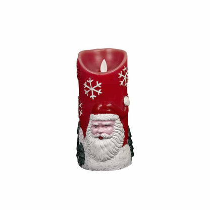 LED Stearinlys Julemotiv - Ø9 x 18 cm - (rød eller hvid)