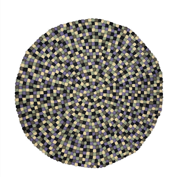 Kugletæppe i 100% ren Nepal uld - Lilla multifarvet