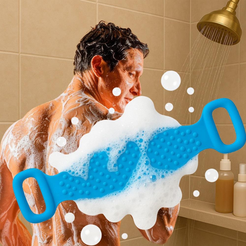 Rygskrubber / Badebørste - Dobbeltsidet i silikone