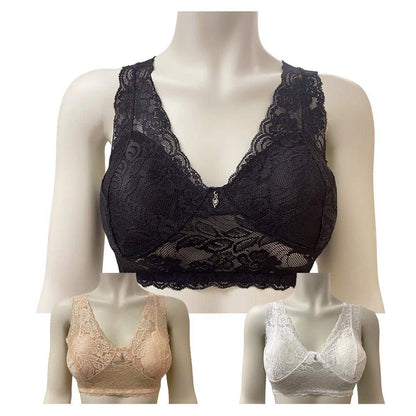 Lace Comfort BH (3 stk. i 3 farver uden bøjle)