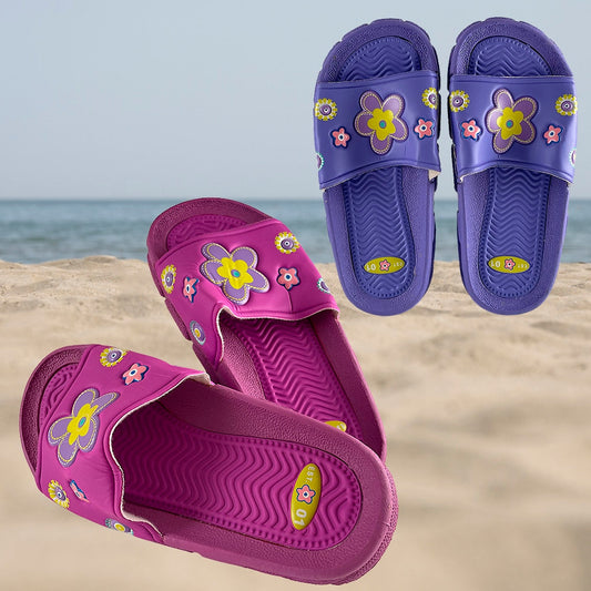 Børne Gummi Sandaler i Lilla og Pink