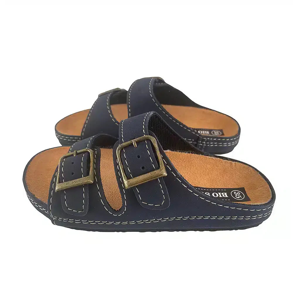Sandaler til børn m/stropper model Bio Style - sort eller marineblå