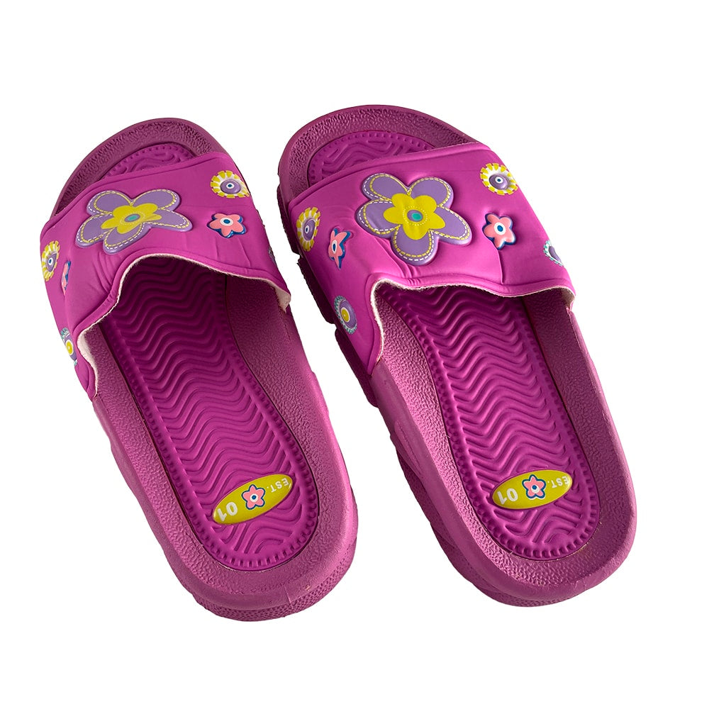 Børne Gummi Sandaler i Lilla og Pink