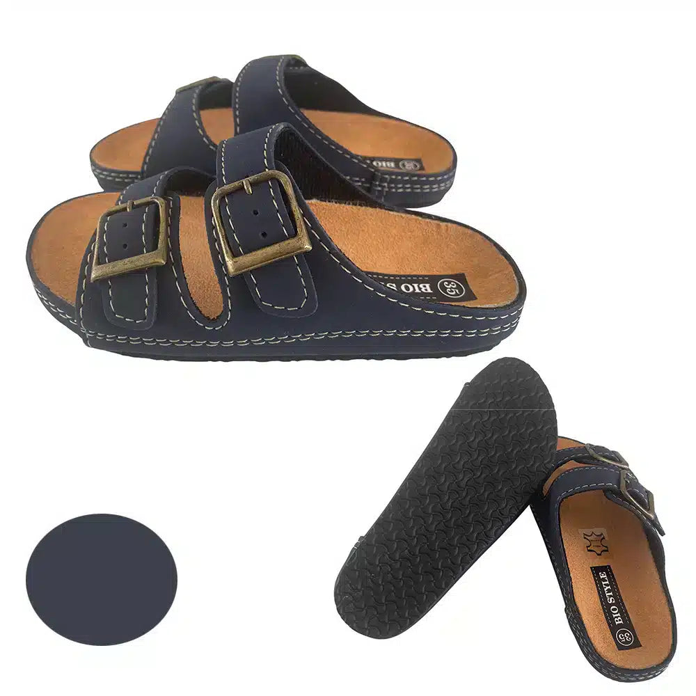 Sandaler til børn m/stropper model Bio Style - sort eller marineblå