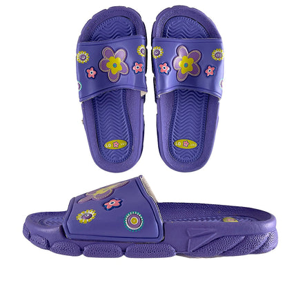 Børne Gummi Sandaler i Lilla og Pink