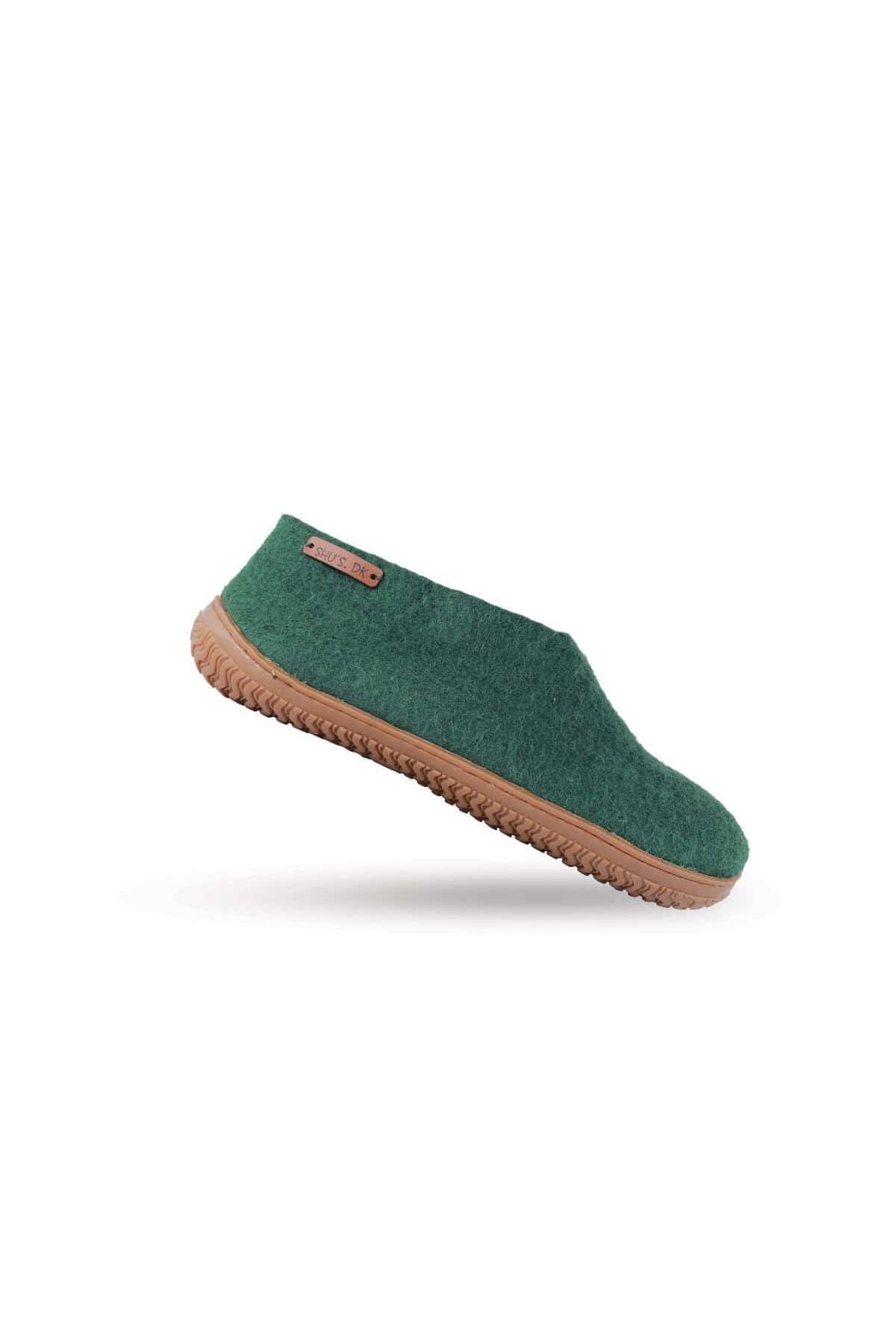 Uldhjemmesko (100% ren uld) - Model Grøn m/Gummisål - Dansk Design fra SHUS