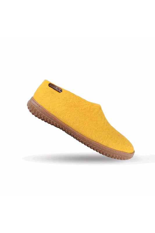 Uldhjemmesko (100% ren uld) - Model Karry gul m/Gummisål - Dansk Design fra SHUS