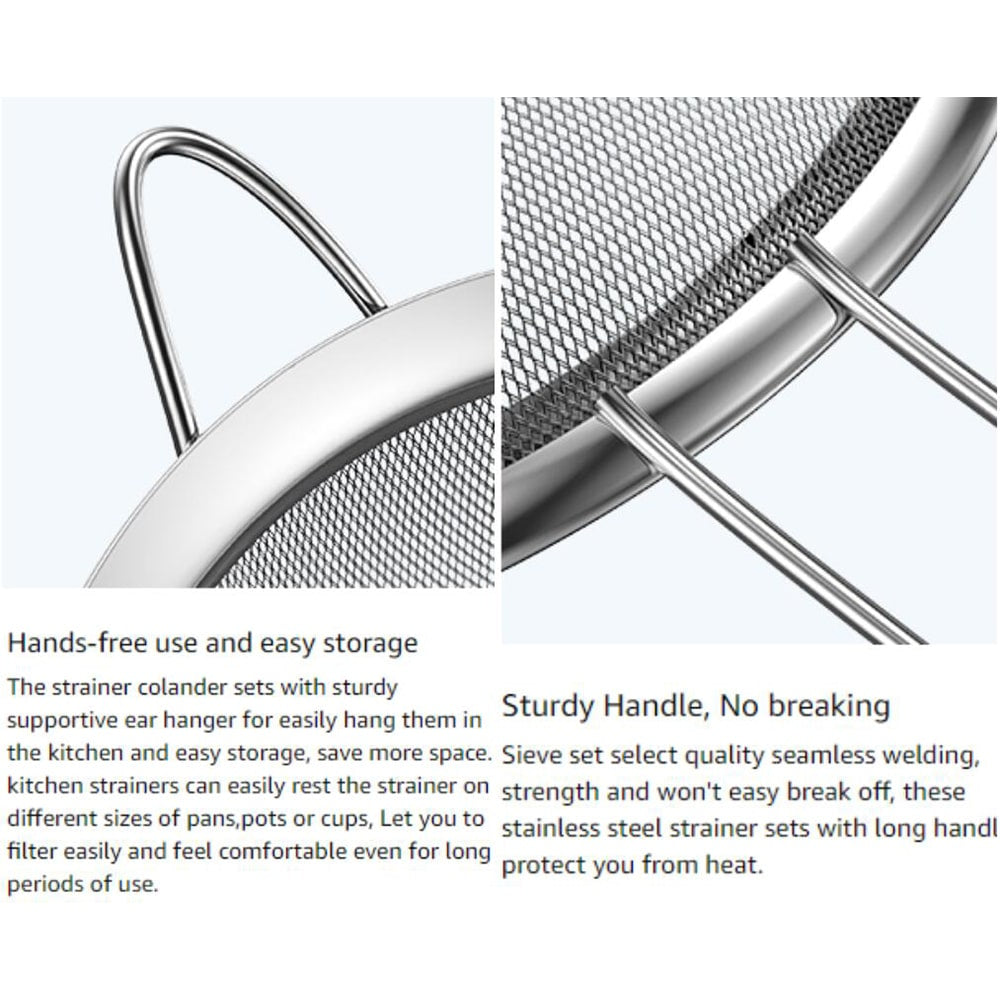 Sigtesæt med 3 dele (16 cm/18 cm/20 cm)