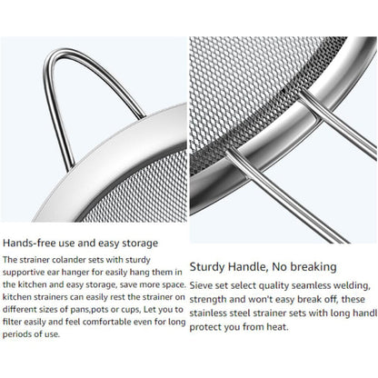 Sigtesæt med 3 dele (16 cm/18 cm/20 cm)