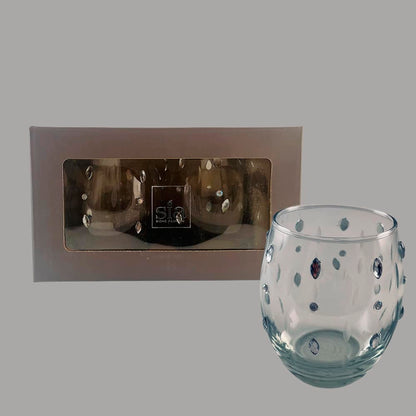 Fyrfadslys - glas m/små diamanter (2 stk.) fra SIA Home Fashion