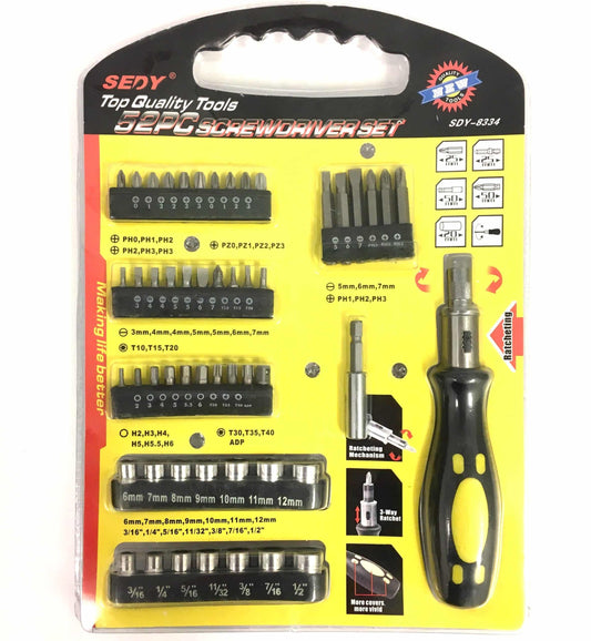 Skruetrækkersæt med 52 dele