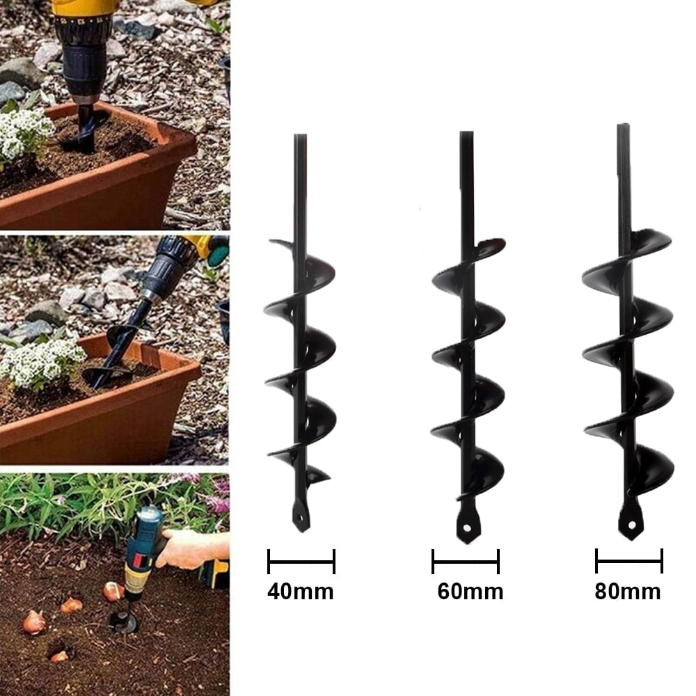 Plantebor / Sneglebor til boremaskine - 40 mm/60 mm/80 mm -
