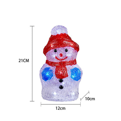 Snemand Akryl - højde 21 cm med LED-Lys