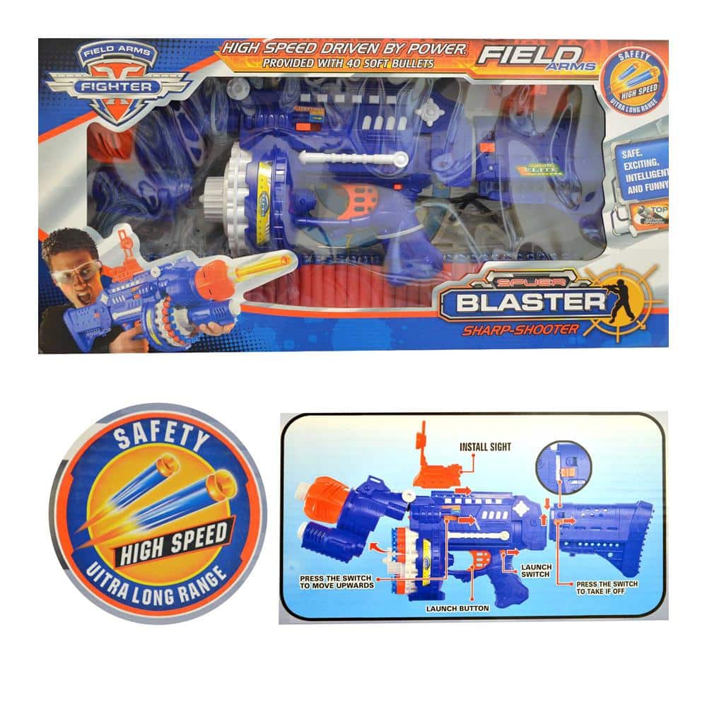 Fuldautomatisk Soft Bullet Gun inkl. 40 pile-magasin