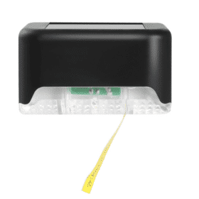 LED solcelle trin lys udendørs til trappe, hegn - sorte 4 stk.